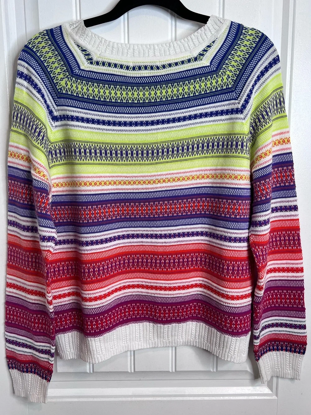 Tyler Boe Multicolor Striped Fair Isle Crewneck Sweater.‎ Size Small.